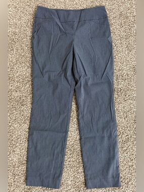 Women’s Charter Club Cambridge Slim Cropped Pants ~ Blue & White Checkered Sz 8